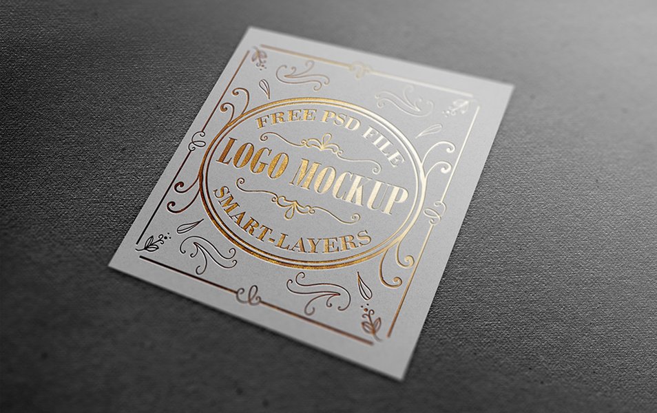 Gold and Silver Stamping Logo Mockup