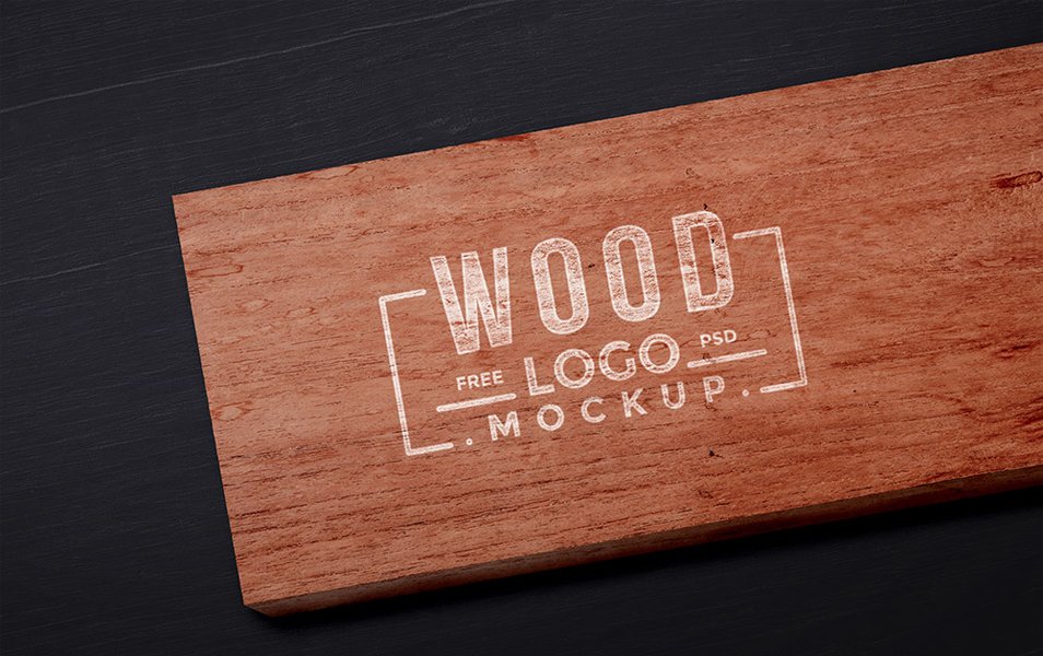 Wood Logo Mockup PSD