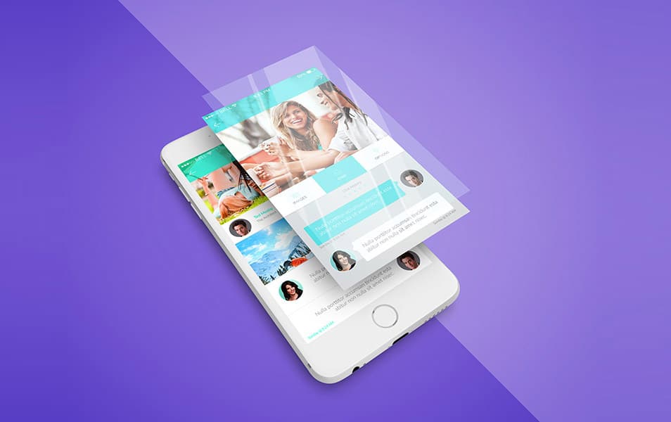 iPhone App Screen PSD Mockup