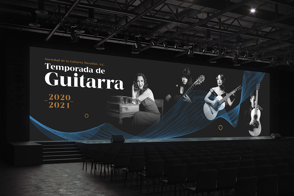 branding pantalla auditorio evento guitarra mazatlan